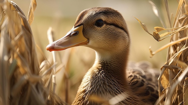 A duck in the grass