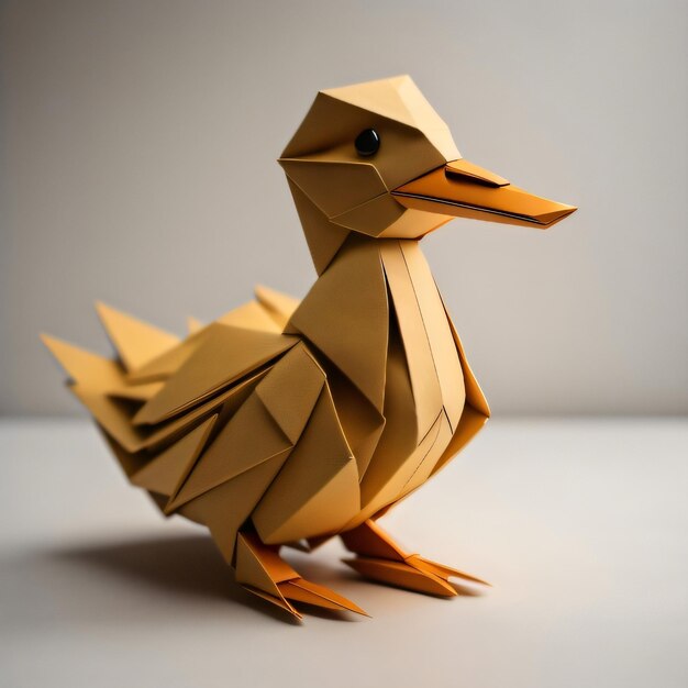 Photo a duck made of paper by a friend of a duck