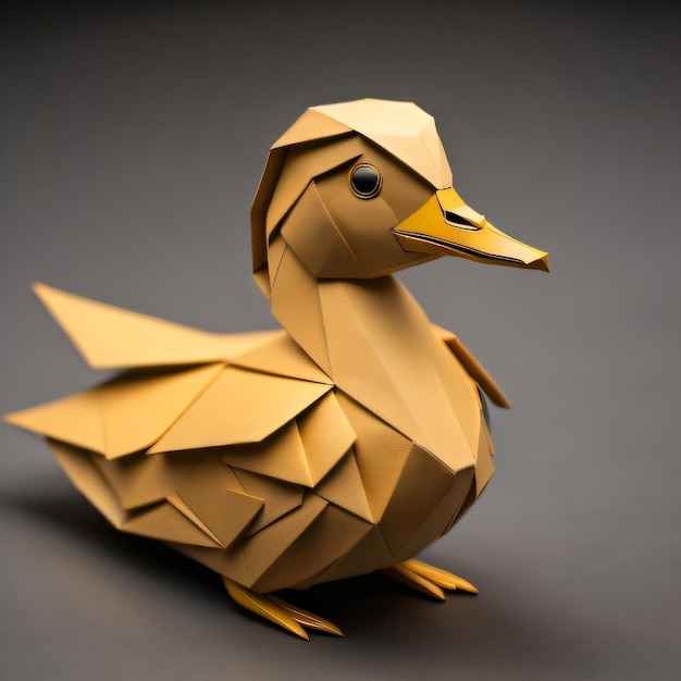 Premium AI Image  A duck made of paper that has a face on it
