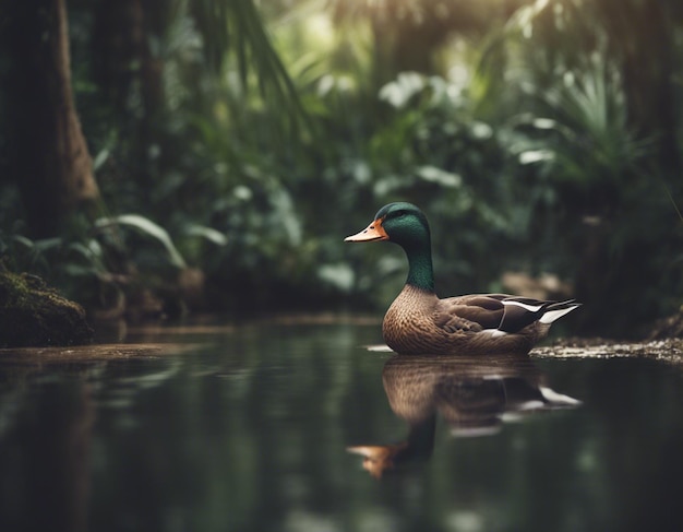 Foto un'anatra vicino all'acqua