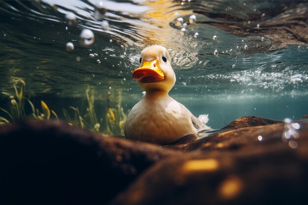 duck swiming