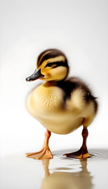 Photo a duck that is brown and yellow