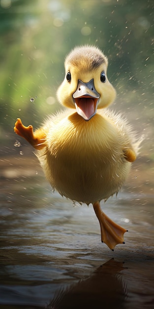 a duck that is smiling at the camera