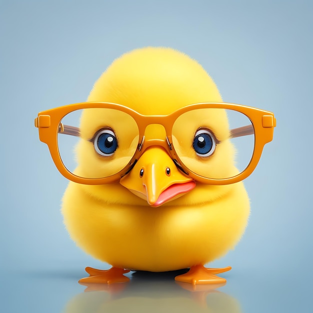 a duck wearing glasses with a pair of glasses