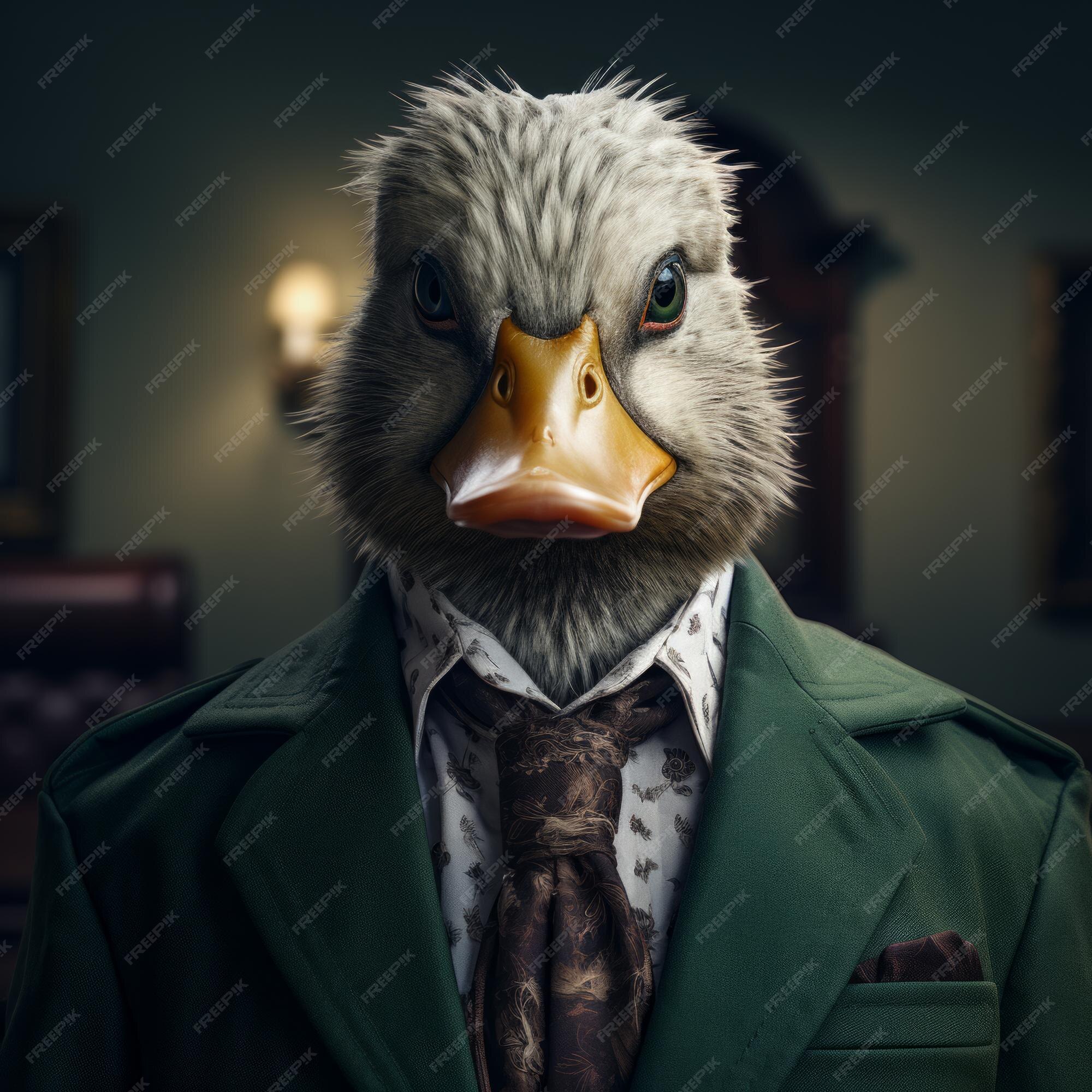 Premium Photo | A duck wearing a suit and tie