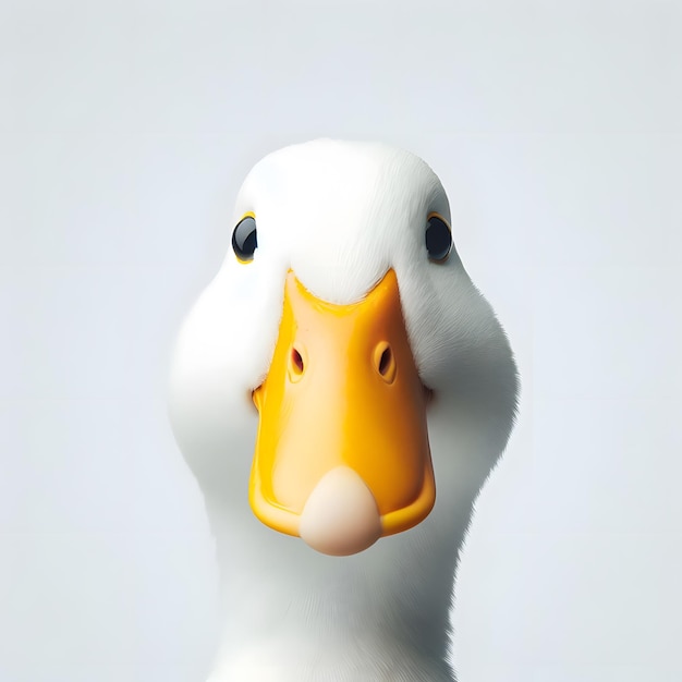 Photo duck on a white background white duck on white background funny duck on a white background