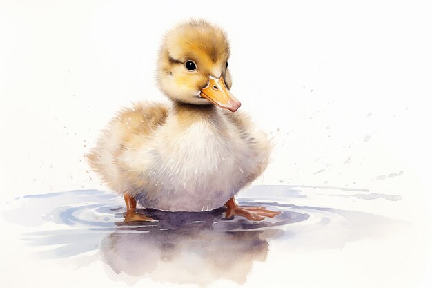 of a duckling on a white