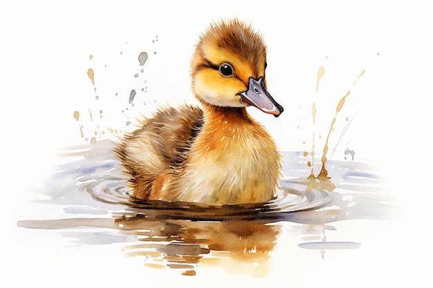 of a duckling on a white