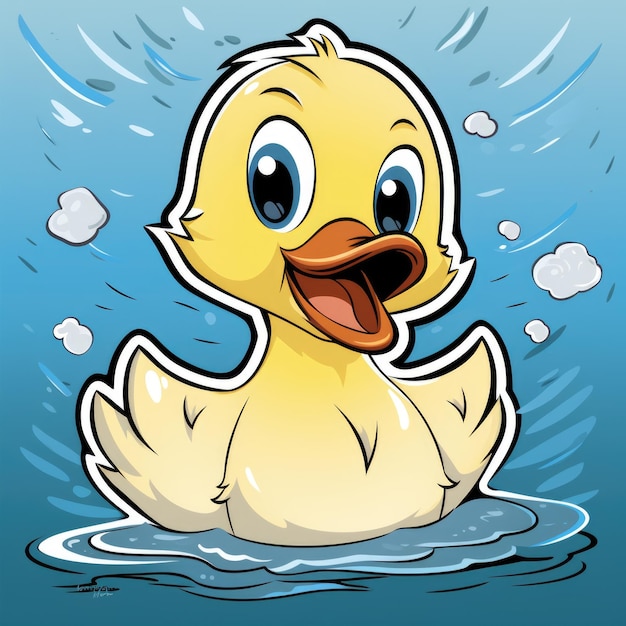 Photo duckling young duck repeated please ignore sticker generative ai