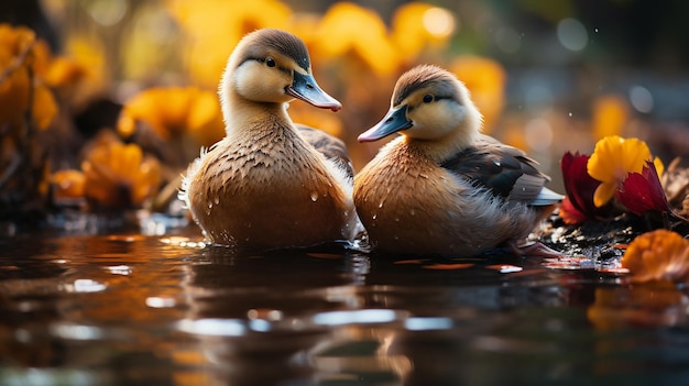 Photo ducks on the lake