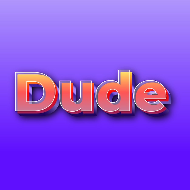 DudeText effect JPG gradient purple background card photo