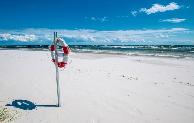 Dueodde, the white sandy beach on the south coast of Bornholm, Denmark