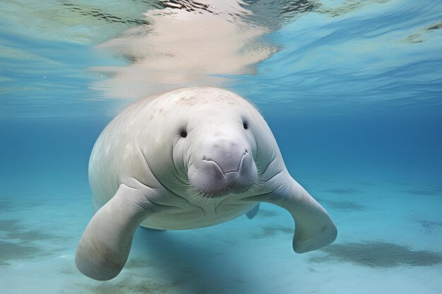 Photo dugong in ocean natural environment