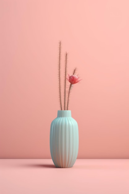 duidelijke vaas met cactusposter in de stijl van minimalisme AI Generate