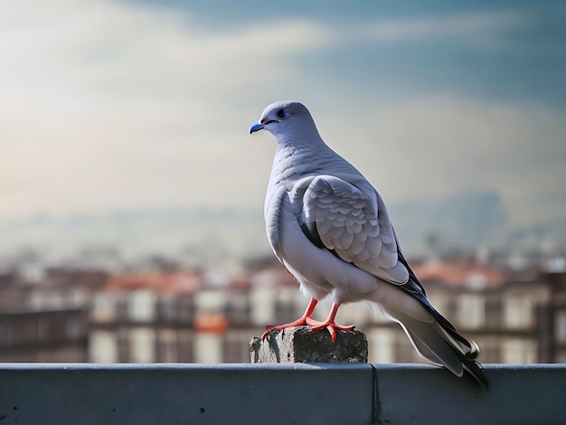 Duifvogel staat op een richel 1 gegenereerd door ai