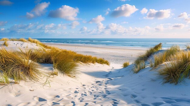 Foto duinstrand aan de kust van de noordzee