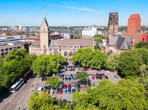 Duisburg city skyline in Germany