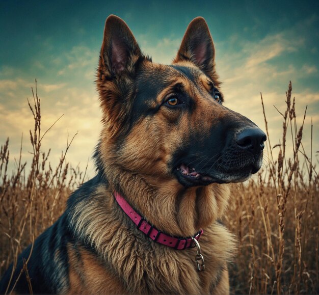 Duitse herdershond op het gras