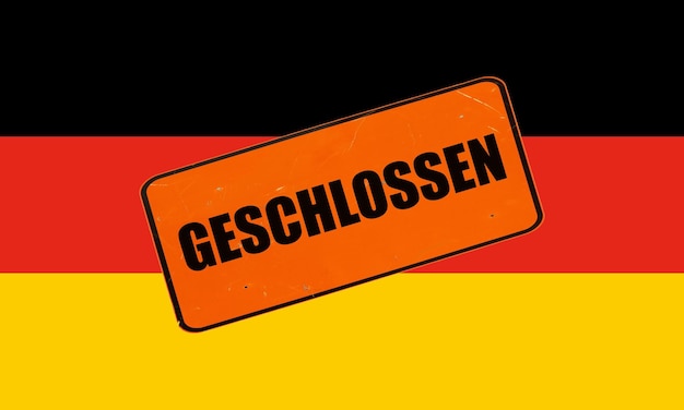 Duitse vlag van Duitsland met geschlossen gesloten teken