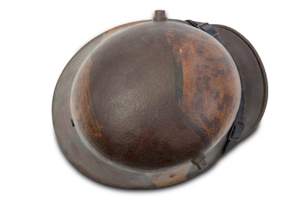 Duitse Wereldoorlog (Stahlhelm) militaire helm op wit