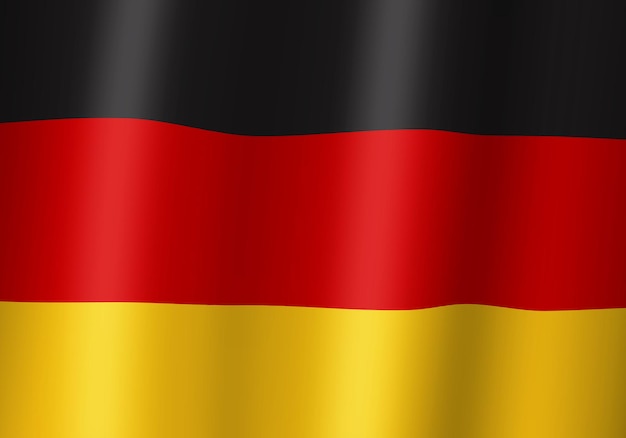 Duitsland nationale vlag 3d illustratie close-up weergave