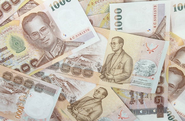 Duizend Thaise baht bankbiljetten achtergrond