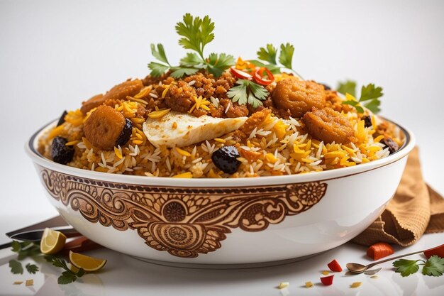 Photo dum handi chicken biryani is prepared in an earthen or clay pot called haandi popular indian non ve