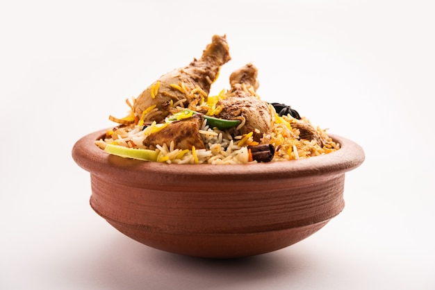 Dum Handi chicken Biryani is prepared in an earthen or clay pot called Haandi. Popular Indian non vegetarian food