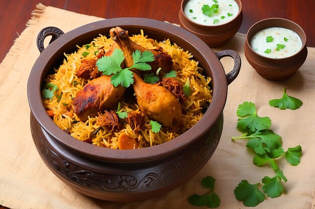 dum handi chicken biryani mutton biryani delicious testy realistic photo