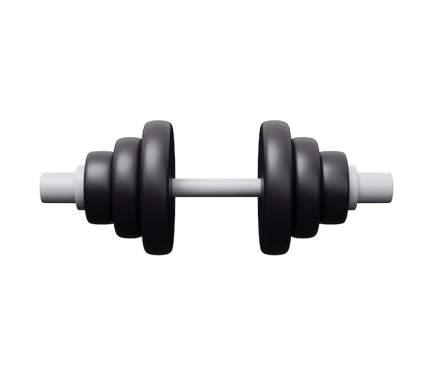 Dumbbell 3d icon 3d render cartoon minimal icon illustration