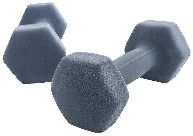 Photo dumbbell for exercise and body fitness closeup