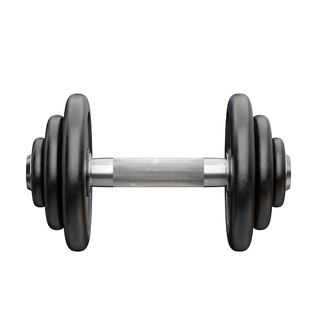 Photo dumbbell isolated on white background exercise concept 3d illustration