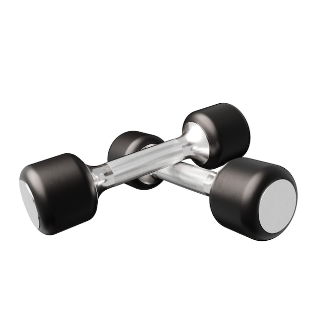 Photo dumbbell isolated on white background exercise concept 3d illustration