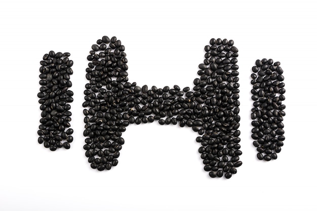 Dumbbell made out of cereals isolated on white background