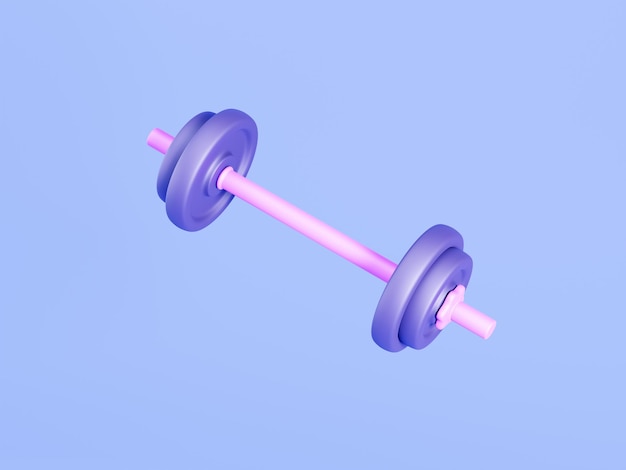 dumbbell sport and fitness equipment workout bodybuilding exercise concept 3d render illustration