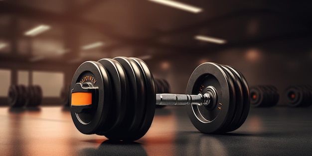 Dumbbells en fitnessapparatuur voor training, lichaamsbeweging en gezond leven in de sportschool