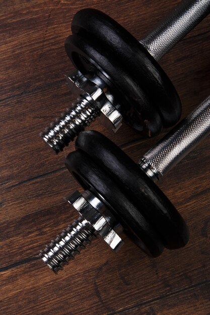 Dumbbells on the floor