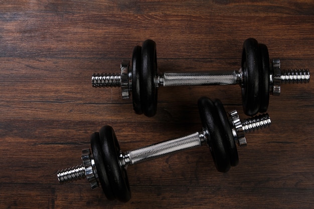 Dumbbells on the floor