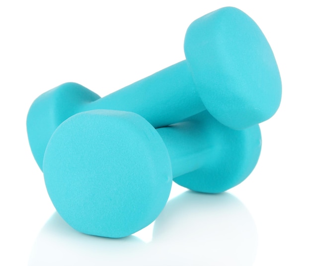 Dumbbells geïsoleerd op wit