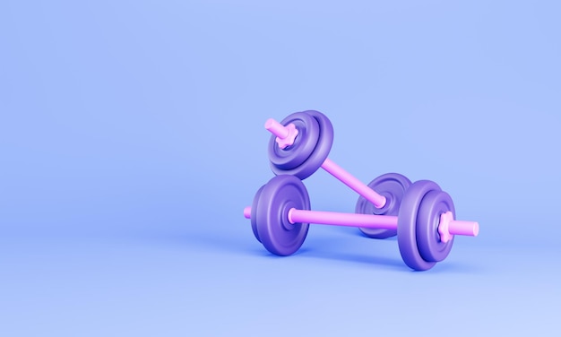 아령 스포츠 및 피트니스 장비 운동 보디 빌딩 운동 개념 3d 렌더링 그림
