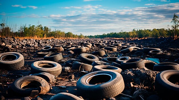 Foto di una discarica nella foresta