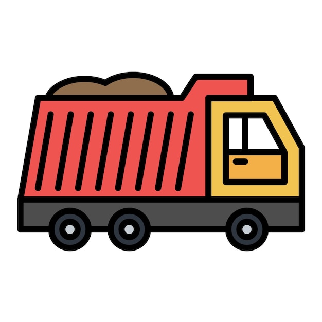 Dump Truck Flat Illustration