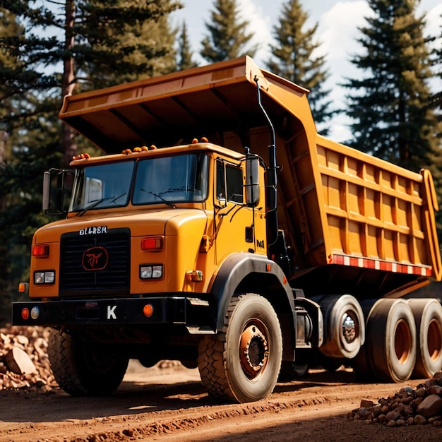 写真 鉱山の採石場や建設用の岩石輸送用のダンプトラック車両