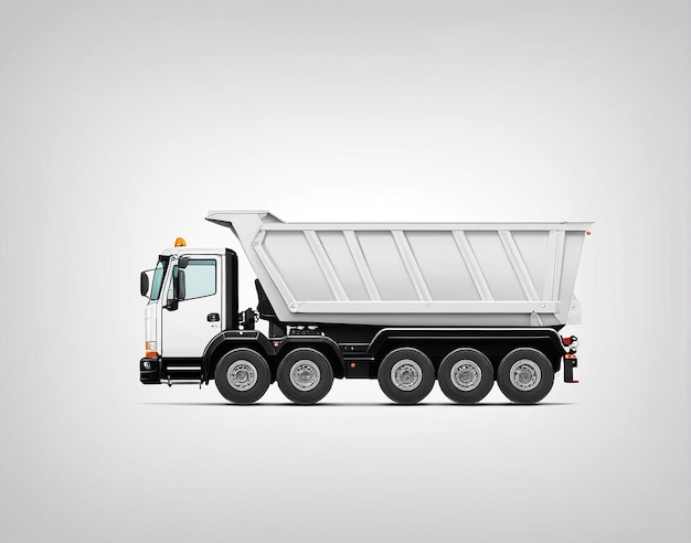 a dump truck with a white trailer