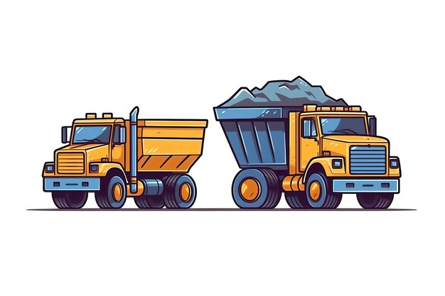 Photo dump trucks illustration transportation illustration generative ai