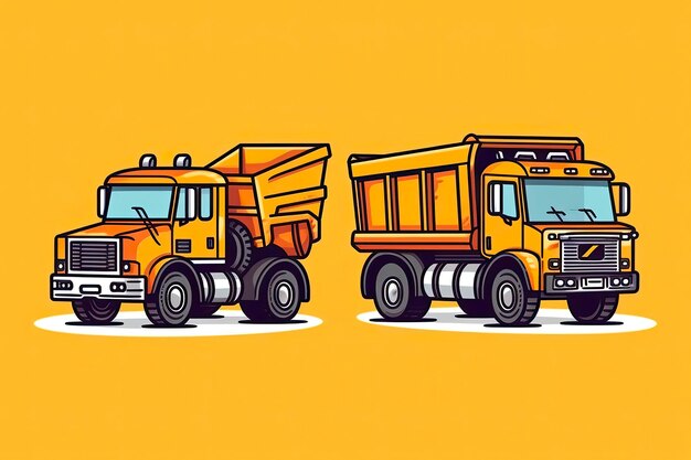 Dump trucks illustration transportation illustration generative ai