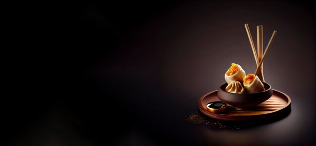 dumplings in the hot plate realistic 3D, product showcase for food photography