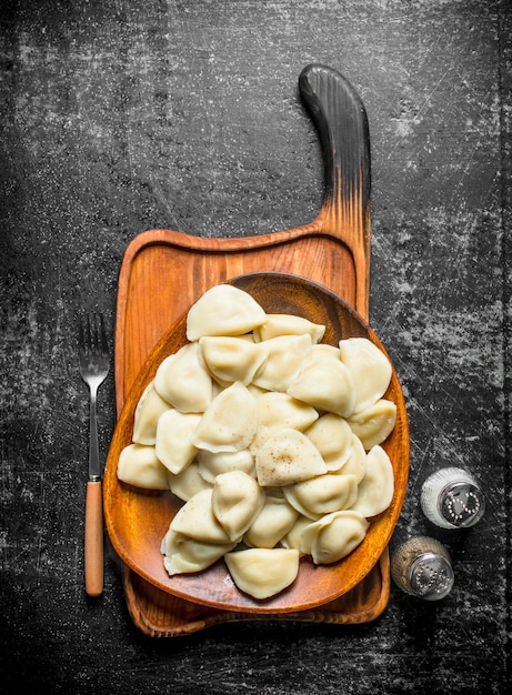 Dumplings on a plate of spices