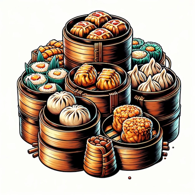 dumplings typical chinese food design illustration