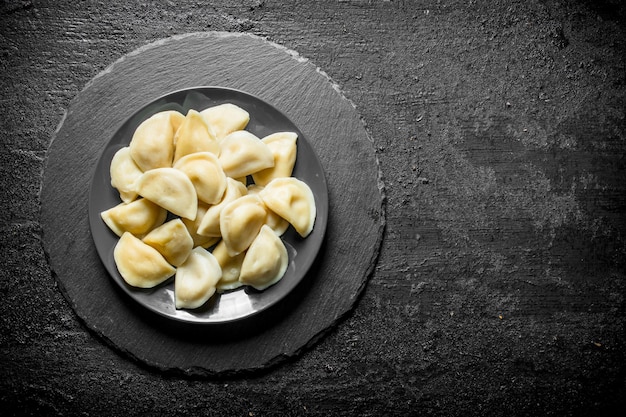 Dumplings with beef on a plate